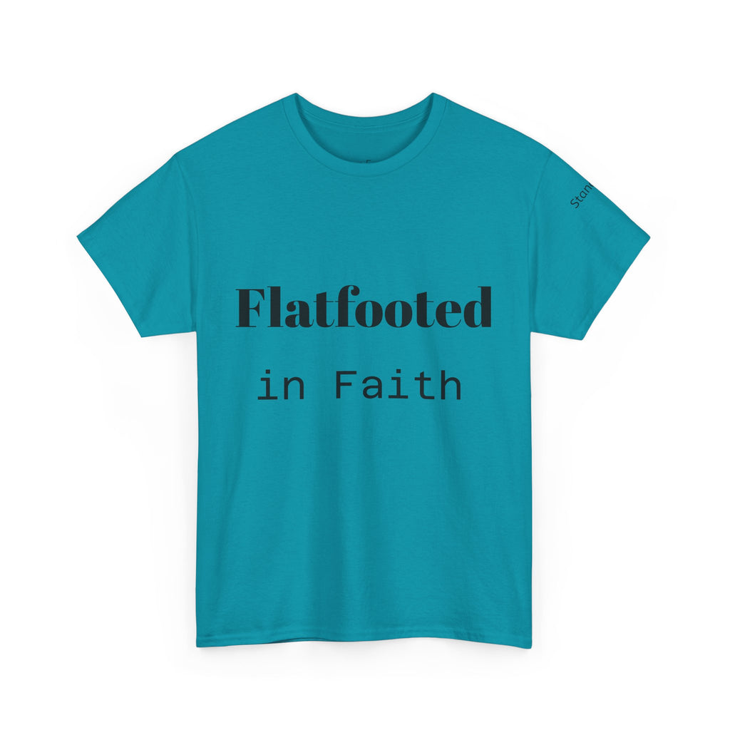 Flatfooted in Faith: Unisex Faith-Based Cotton Tee, Inspirational Shirt, Gift for Believers, Casual Wear, Church Events, Spiritual Comfort