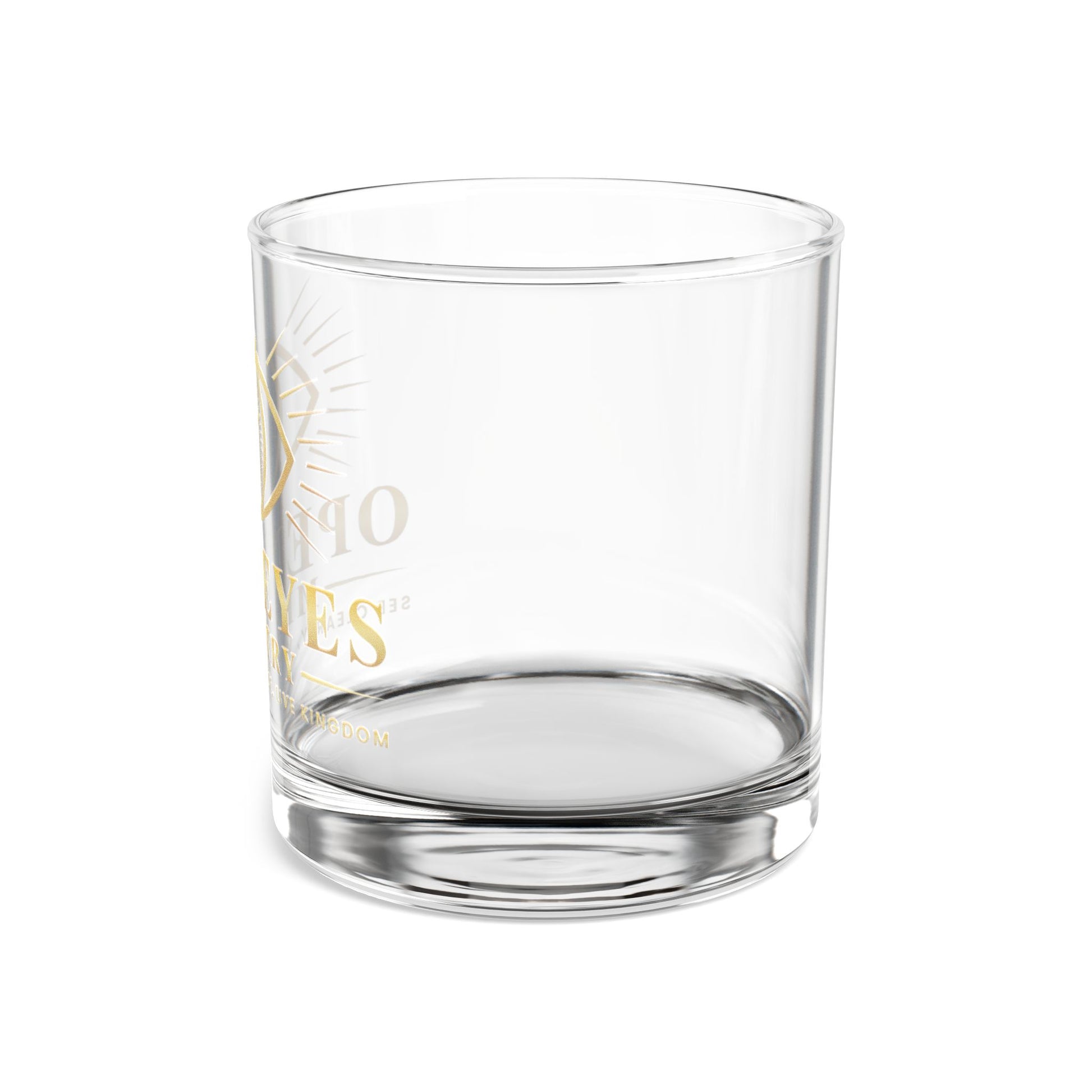 10oz Rocks Glass — Open Eyes Ministry Gold Cross Emblem