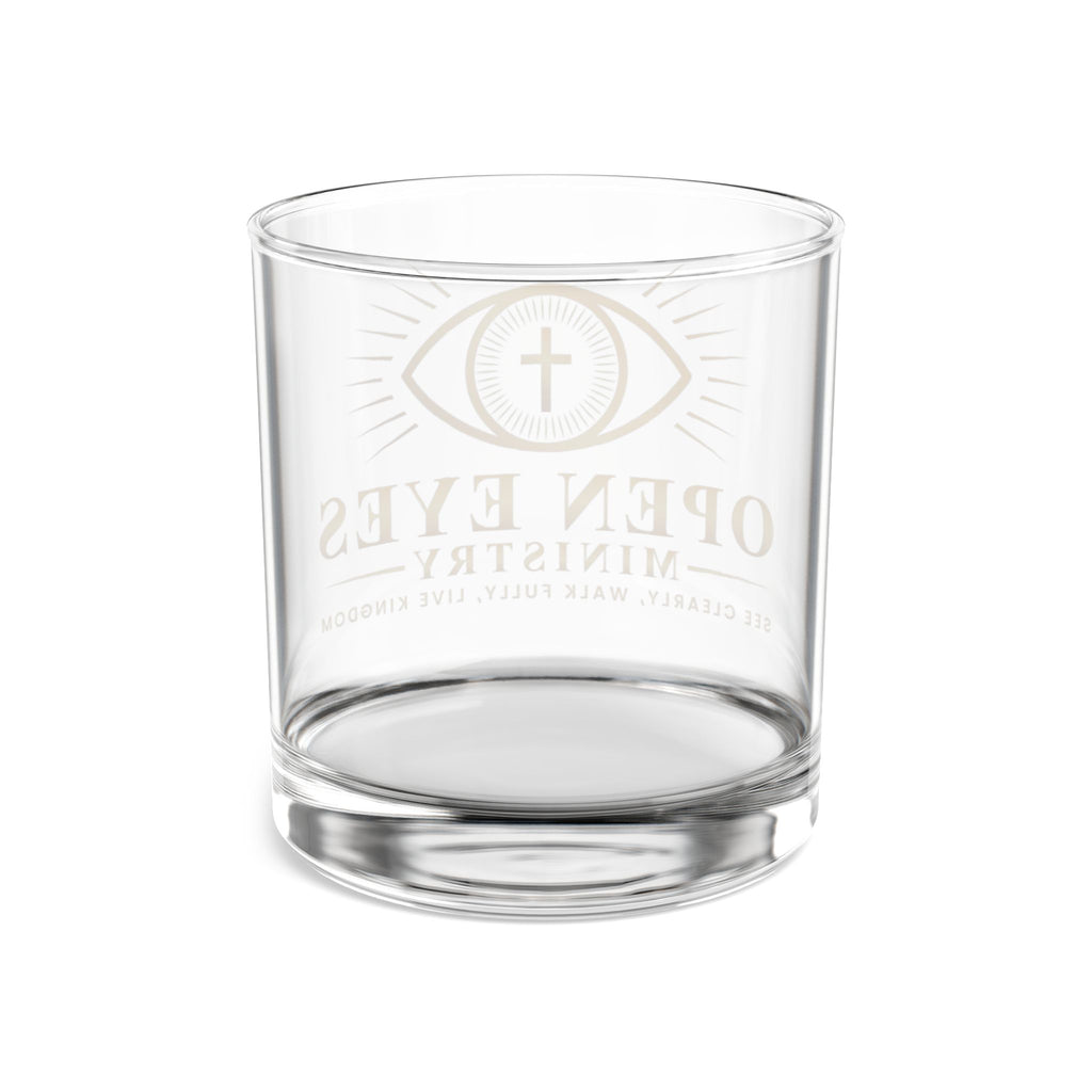 10oz Rocks Glass — Open Eyes Ministry Gold Cross Emblem