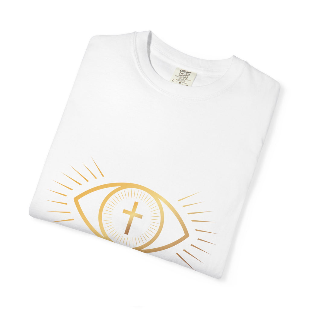 Open Eyes Ministry T-Shirt — Faith Graphic Tee with Cross Eye Logo