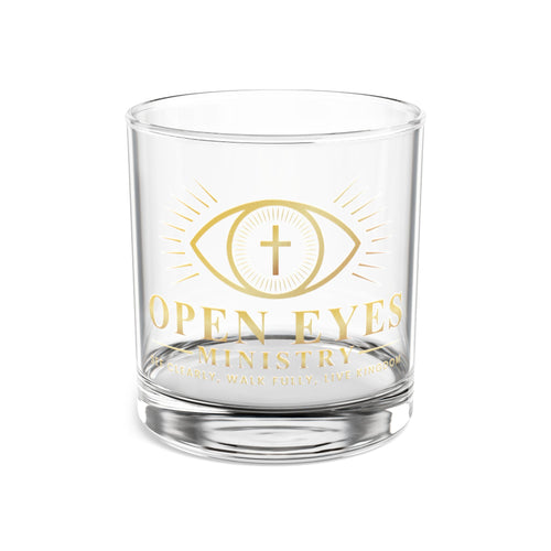 10oz Rocks Glass — Open Eyes Ministry Gold Cross Emblem